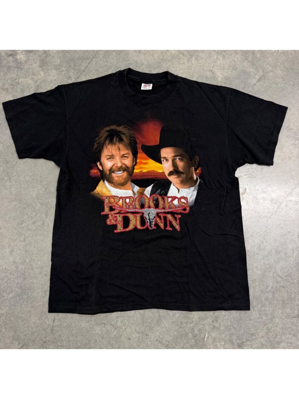 Brooks & Dunn Waitin On Sundown Tour Vintage T-Shirt XL Anvil Black 100% Cotton